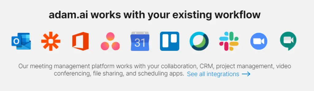 Integrations to Adam.ai