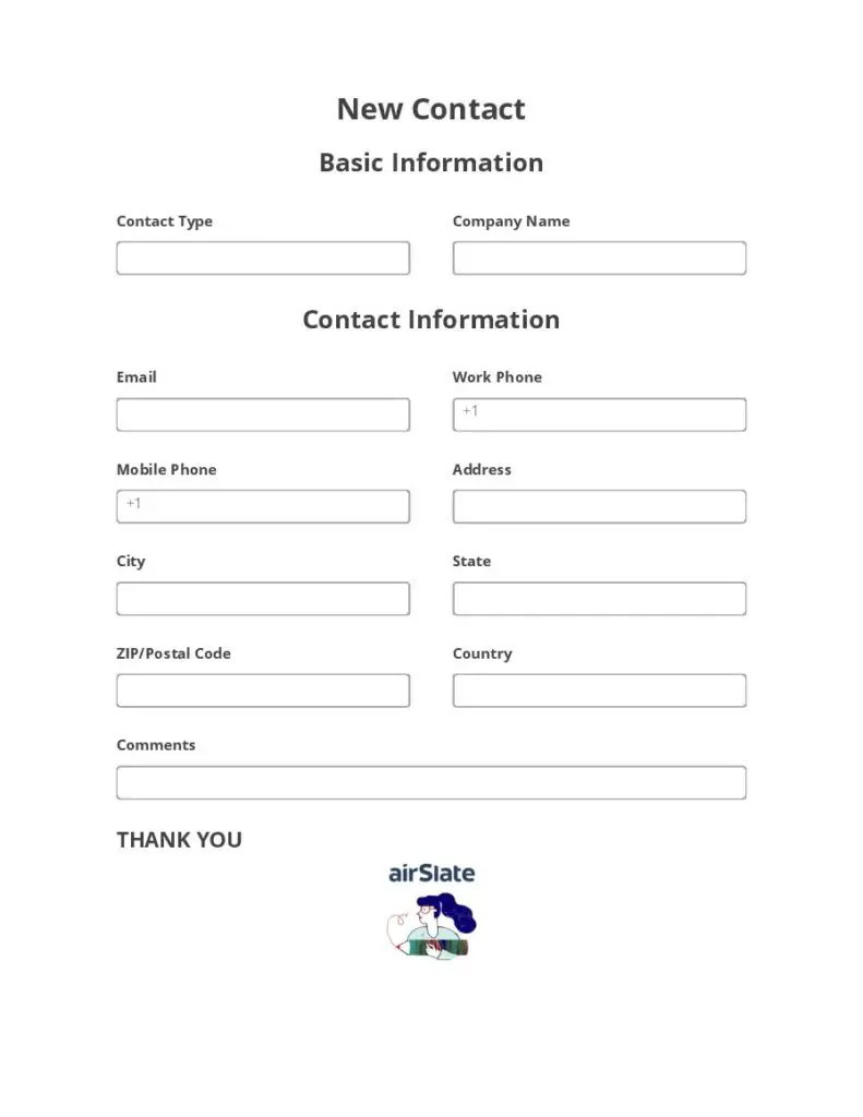 Sample lead capture form with airSlate