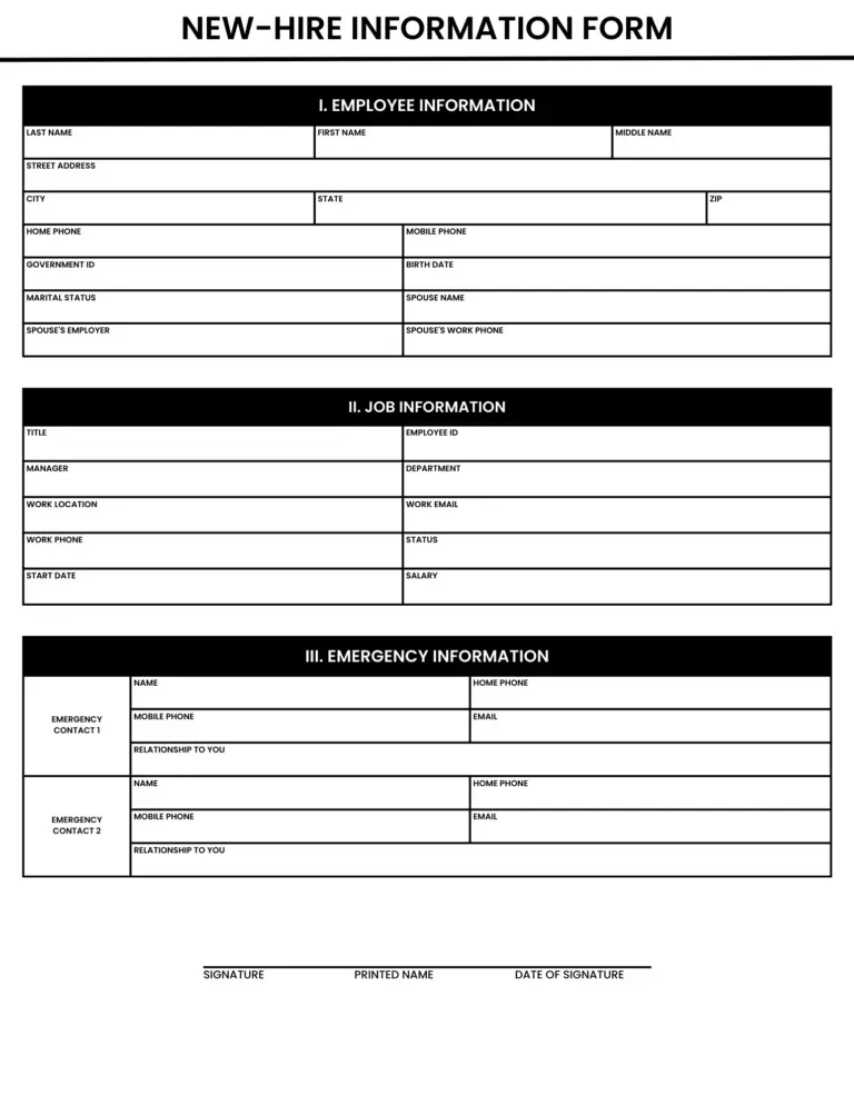 New Hire Checklist Template 8385