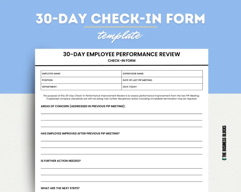 30Day Employee Performance Review CheckIn Form Template The