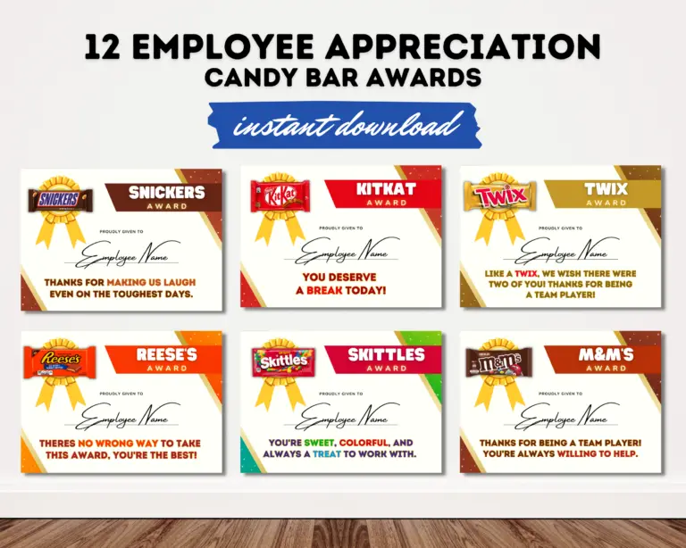 Employee Appreciation Candy Bar Awards - 1 - The Business Blocks