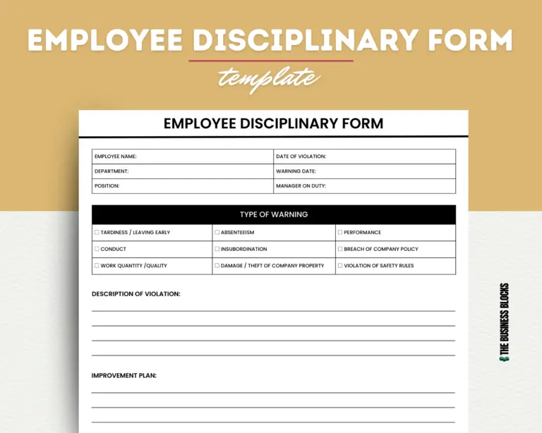 Employee Disciplinary Form Template