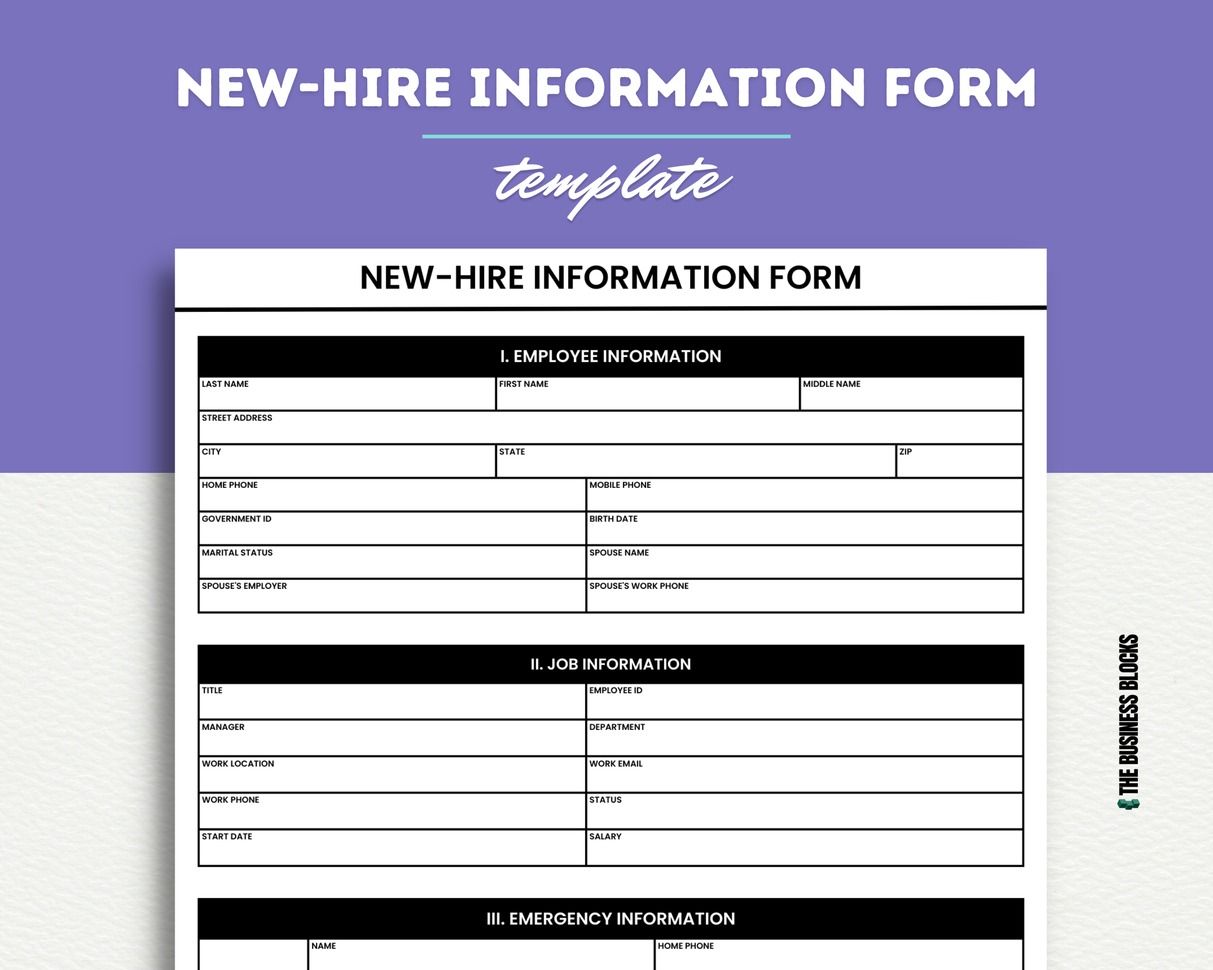 New Employee Information Sheet Template