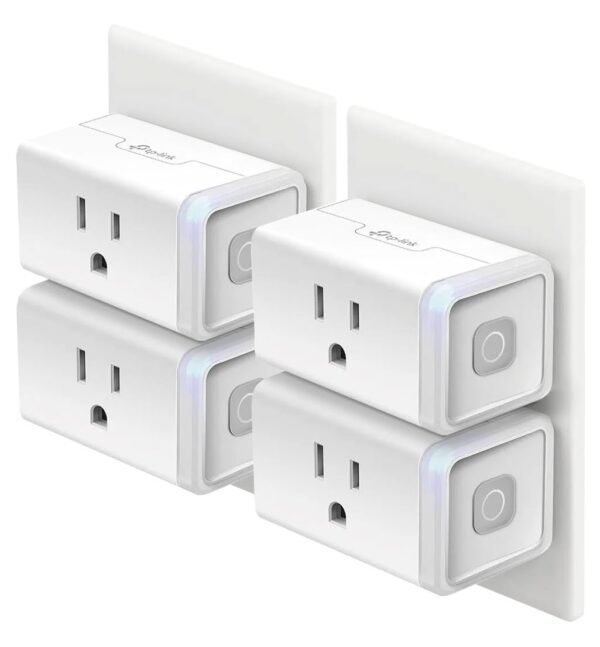 Kasa Smart Plug HS103P4, Smart Home Wi-Fi Outlet Works with Alexa, Echo, Google Home & IFTTT, No Hub Required, Remote Control, 15 Amp, UL Certified, 4-Pack, White Indoor Plug 4-Pack