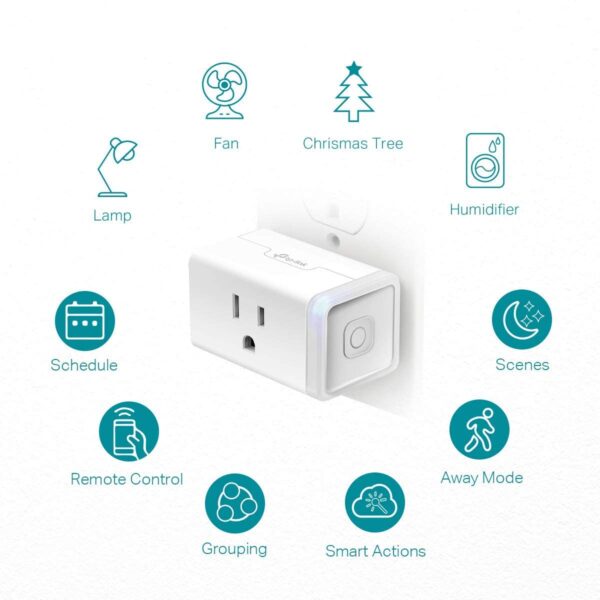 Kasa Smart Plug HS103P4, Smart Home Wi-Fi Outlet Works with Alexa, Echo, Google Home & IFTTT, No Hub Required, Remote Control, 15 Amp, UL Certified, 4-Pack, White Indoor Plug 4-Pack - Image 3